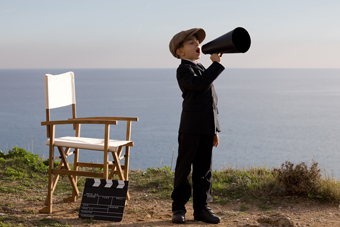 Little Film Director Shouting With Megaphone Website
